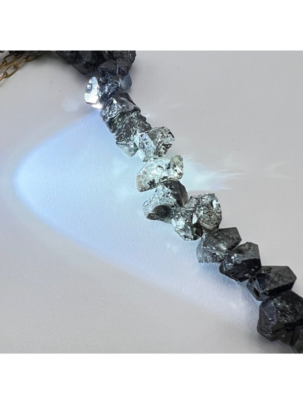 Cynthia Rybakoff Necklace Gold Tone Chain CR NYC Natural Quartz Statement - Picture 12 of 14